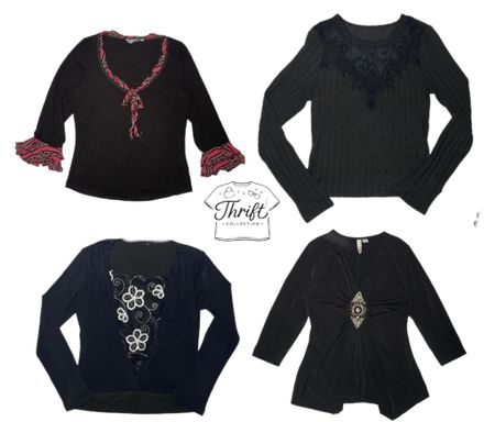 Y2k Black Rave full sleeve tops ( TC003 )