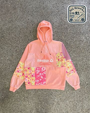 Upcycled Reebok Nike Adidas Patchwork Hoodie
