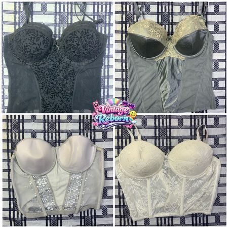 Y2K Lace & Satin Corset Bustier Mix – Neutral Glam Edit | VR-277