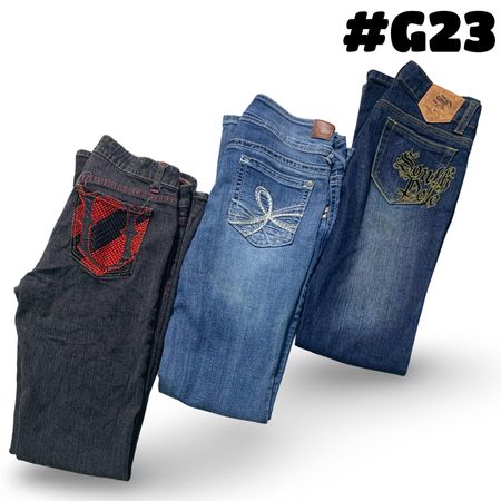 Y2k Embroidered jeans (brands) Guess , Wall Flower and YMi etc . #G23