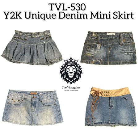 Y2K Unique Denim Mini Skirt (TVL-530)