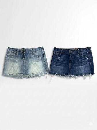 (FV-1158) Y2K Micro Mini Denim Skirts