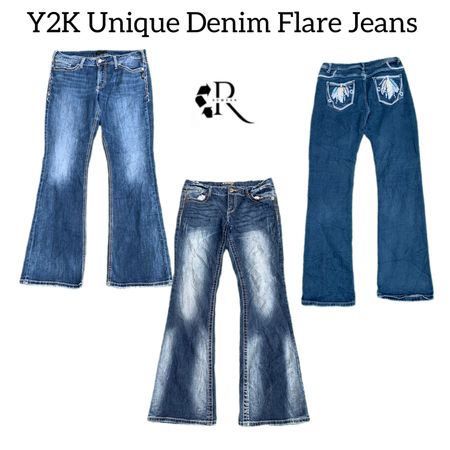 Y2K Unique Denim Flare Jeans RW-1798