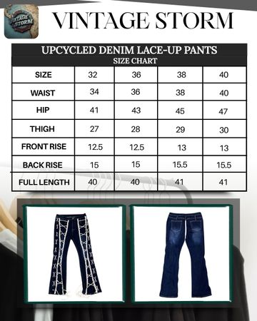 Upcycled Denim Lace-up Flare Pants
