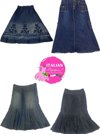 Y2K unique denim long skirts