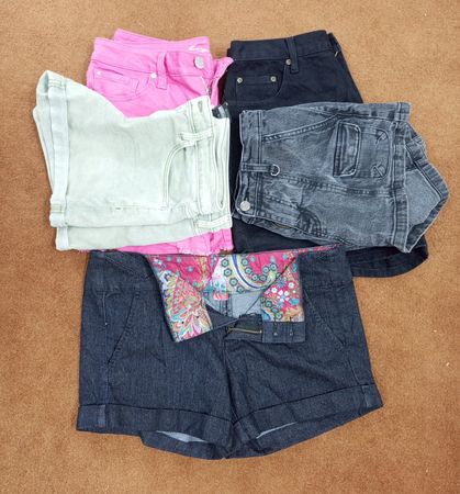 Low Rise Denim Mini Shorts