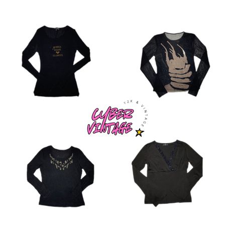 Y2K black rave full sleeve tops (MH-013)