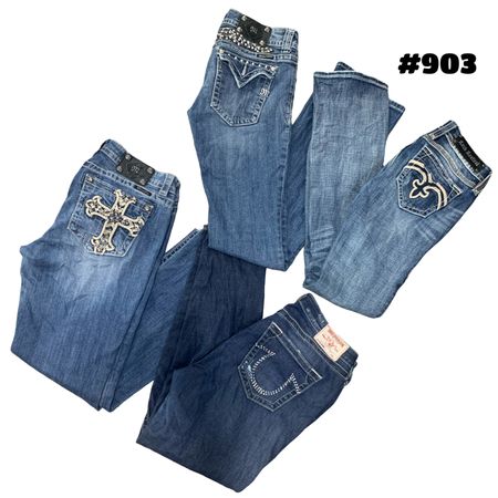 Y2k embellishments jeans (brands) Miss Me, True Religion and Cato etc. #904