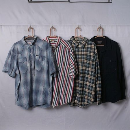 Branded Shirts | 11 pcs | Levi's, Wrangler, Eddie Bauer & South Mountain | Flannel, Plaid & Stripe | BND 03/36