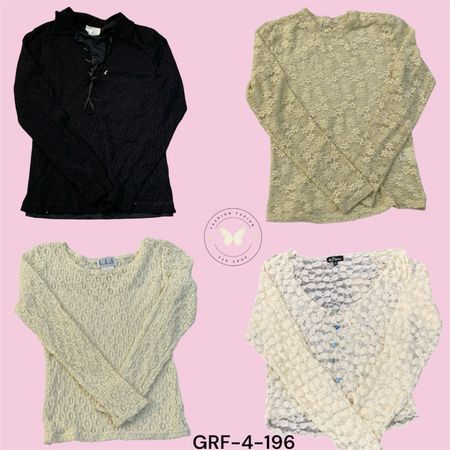 Y2K Sheer Poly Mesh Blouse – Retro 2000s Aesthetic Top (GRF-4-196)