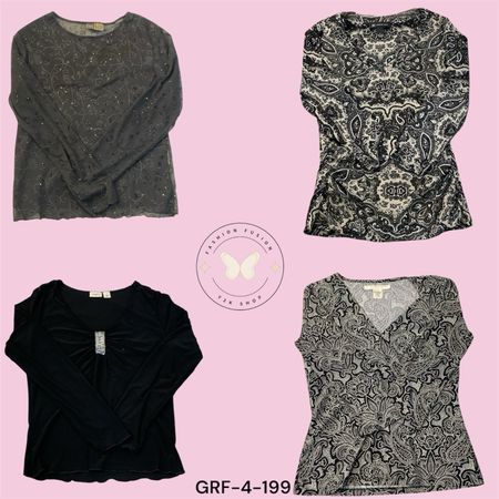 Women’s Black Y2K Inspired Polyester Blouse (GRF-4-199)