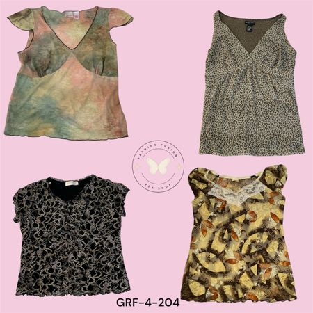 Blusa Marrone Minimal Y2K – Top in Poliestere Leggero (GRF-4-204)