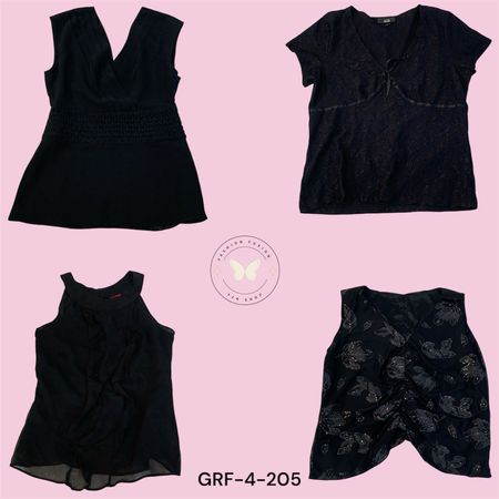 Women’s Y2K Black Poly Blouse – Casual Chic Long Sleeve Top (GRF-4-205)