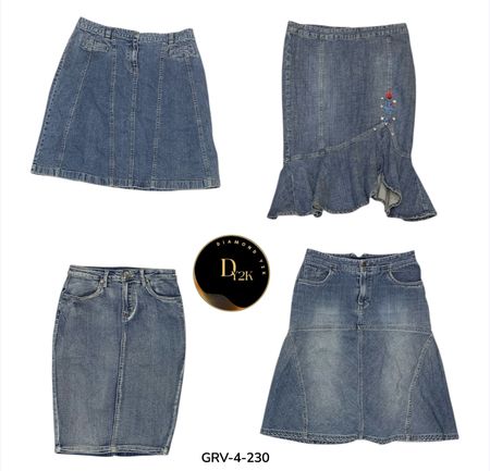 Jupe midi en denim de style rétro – Look décontracté et urbain (GRV-4-230)