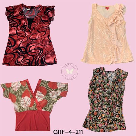 Blusa in poliestere stampata Mutti Y2K per donne - Vestibilità leggera (GRF-4-211)