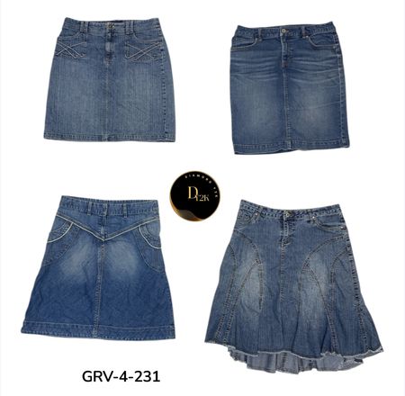 Jupe longue en denim bleu classique – Douce, confortable et élégante (GRV-4-231)