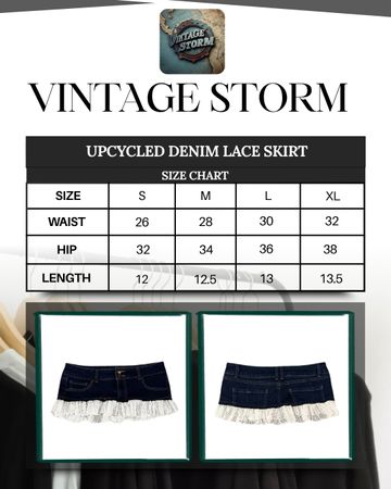 Upcycled Denim Lace Skirt