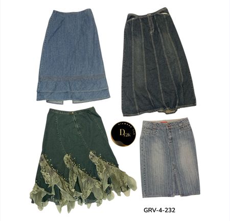 Retro Denim Skirt – High Quality Y2K Aesthetic Fit (GRV-4-232)