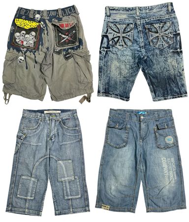 Y2K Streetwear Graphic Jorts: TM-007