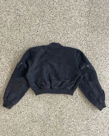 Upcycled Cropped Bomber Jacket
