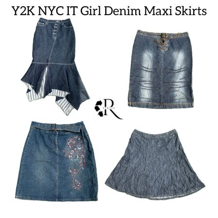 Y2K NYC Girl Denim Midi Skirts RW-1799