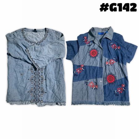 Embroidery denim shirts, woman