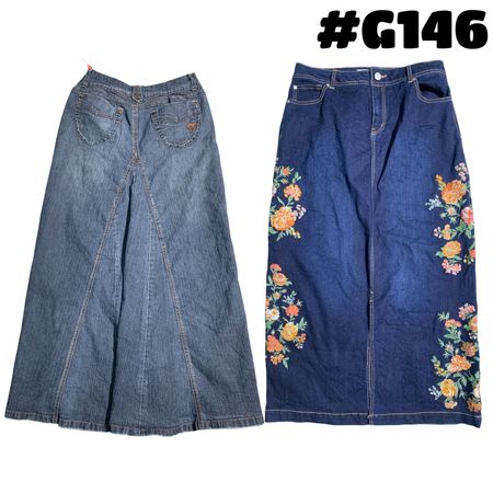 Denim long skirt
