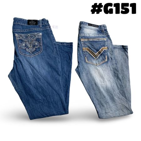 Y2K Embellishment Jeans (brands) Black, Silver , love indigo premium and Richu-cow jeans etc. #G151