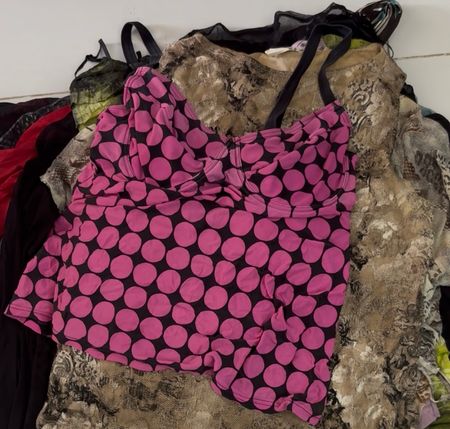 Y2K tops,  camisoles and slip dresses