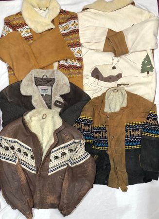Vintage Crazy Leather Jackets with sweater-crafted details