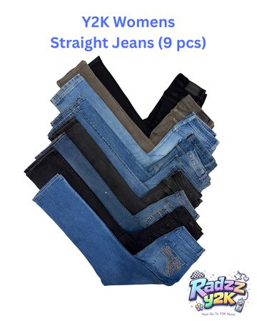Y2K Womens Straight Jeans