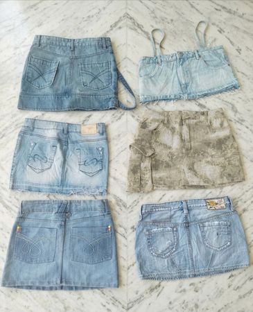 Saia Mini Jeans dos Anos 2000 em Estado de Depressão Lote (MSK-172)