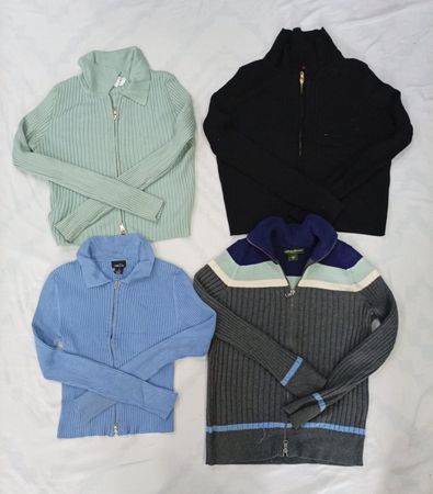 CR7664 Y2K Double Zipper Sweaters