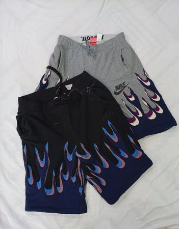 CR7684 Upcycled Mixed Branded Flame Shorts