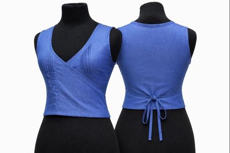 CR1527 Upcycled Wrap Crop Top