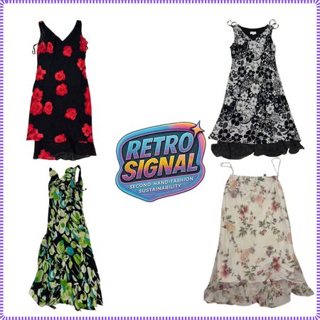 Y2K Floral Mesh & Silk Dresses (RS-312)