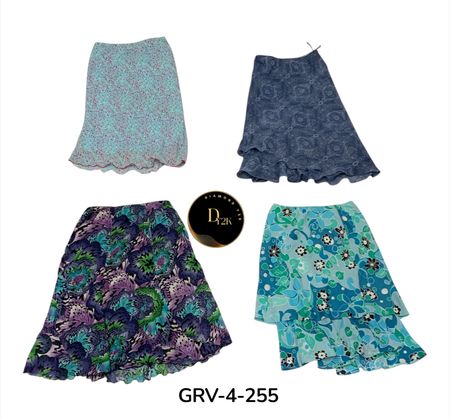Y2K Poly Skirt – Soft Fabric with Trendy Vintage Vibe  (GRV-4-255)