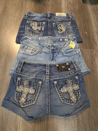 5181 - Miss me , True Religion Upcycled Mini Denim Shorts