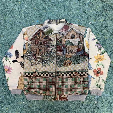 Upcycle Tapestry Jacket With Collar (DV -04)
