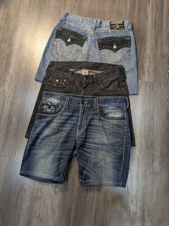 5183 - Miss Me, True Religion Upcycled Jord style denim Shorts