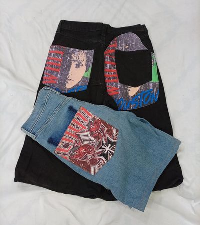 CR7695 Upcycled Printed Shorts