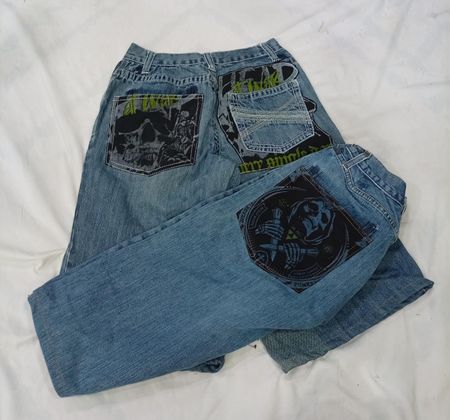 CR7696 Upcycled Printed Shorts