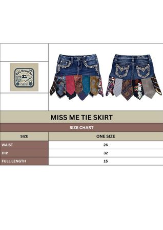 Upcycled Denim Tie Fringe Mini Skirt