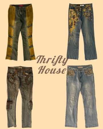 Retro Wash Royalty Y2k Jeans(TH/346)
