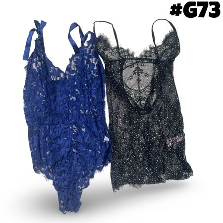 Guipure Lace Tie Shoulder Teddy Bodysuit ( night magic etc.) #G73
