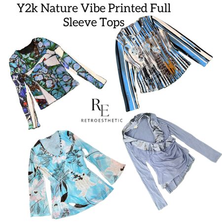 Y2k Nature Vibe Printed Full Sleeve Tops Re-3069-
