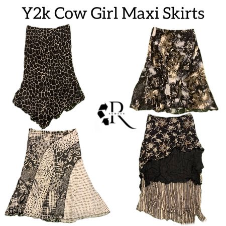 Y2K Cow Girl Maxi Skits RW 1806