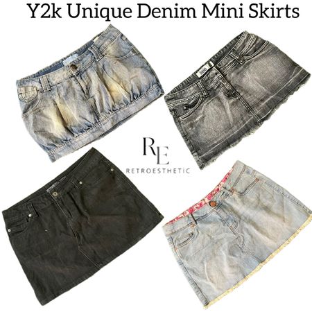 Y2K Unique Denim Mini Skirts Re-3052