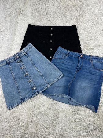 Y2k mid denim skirts
