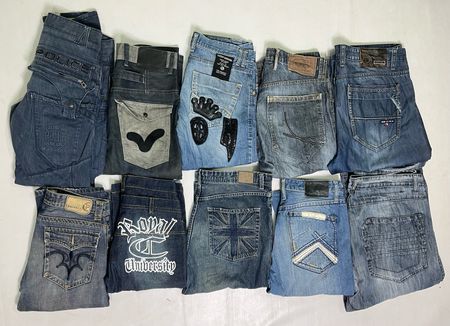 Y2K Streetwear Hip Hop Denim Jeans: TM-008